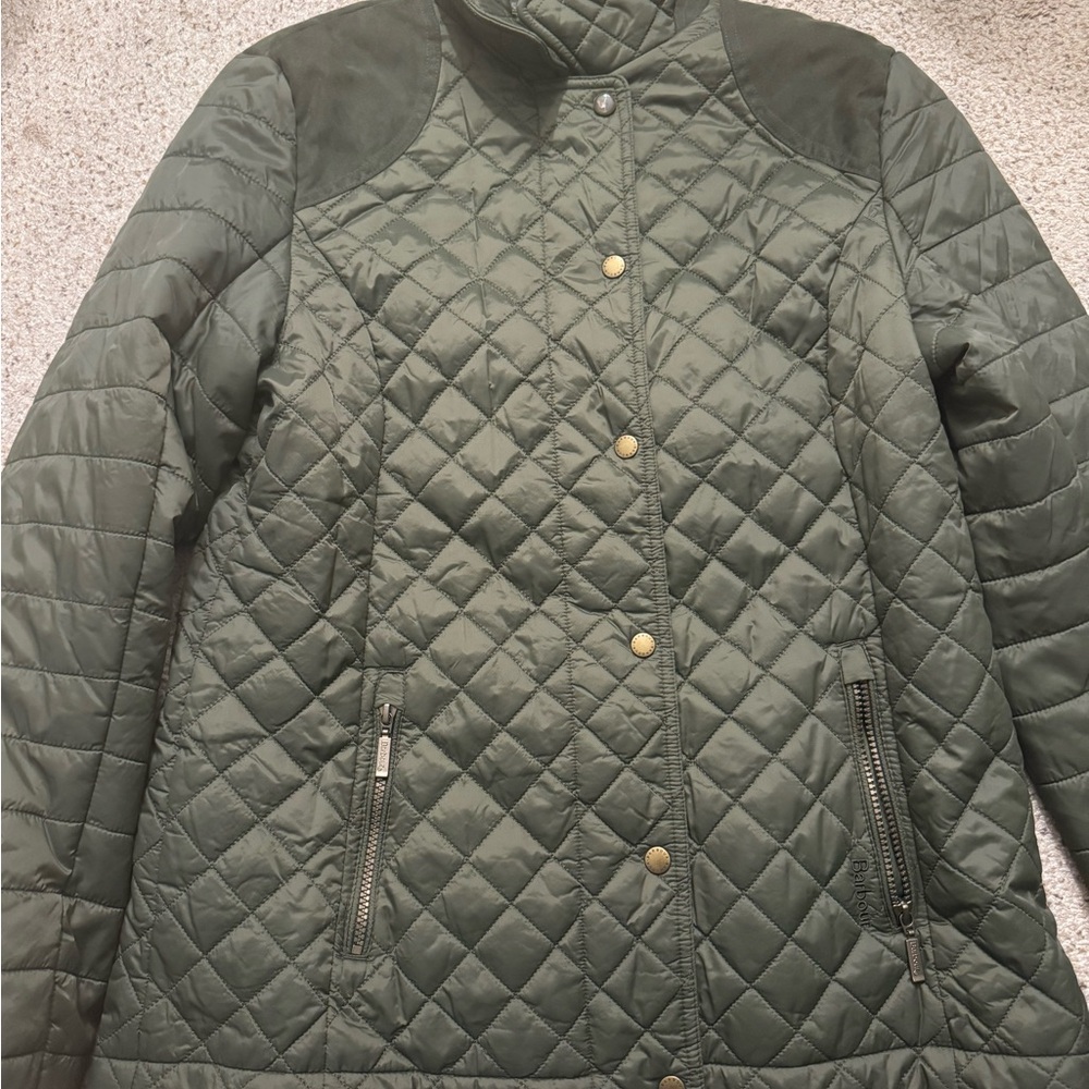 Barbour Olive Quilted Puffer Jacket